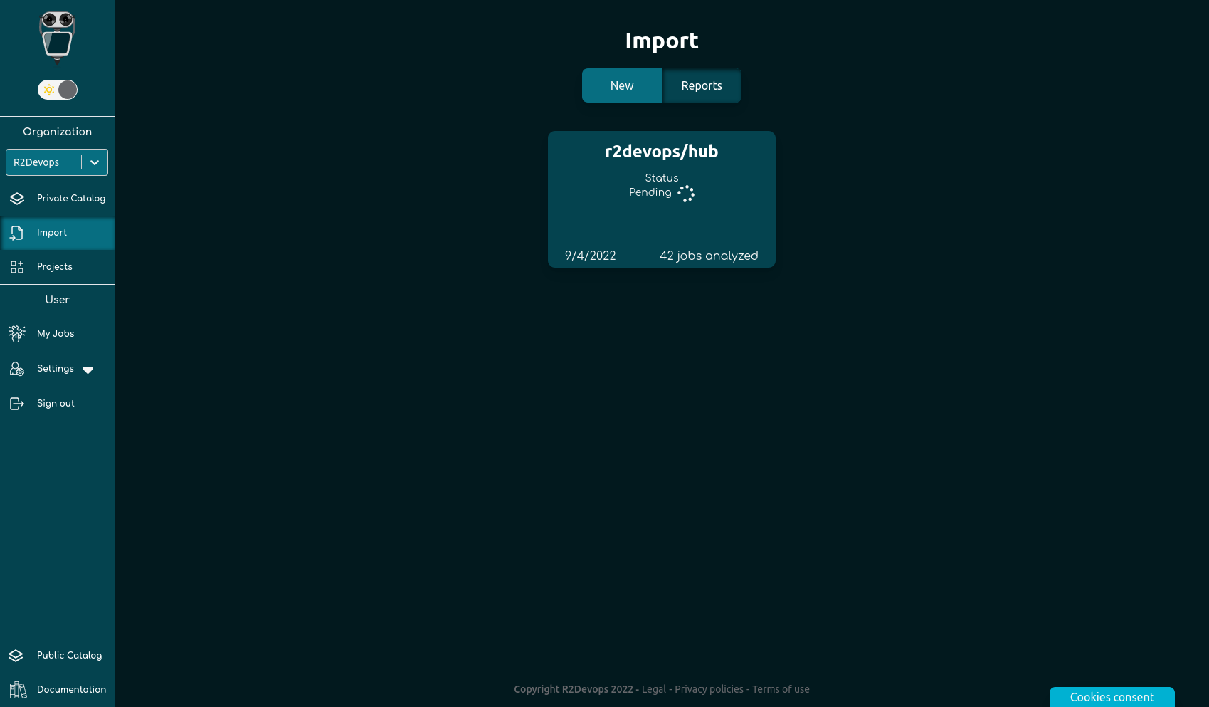 Picture of a job import